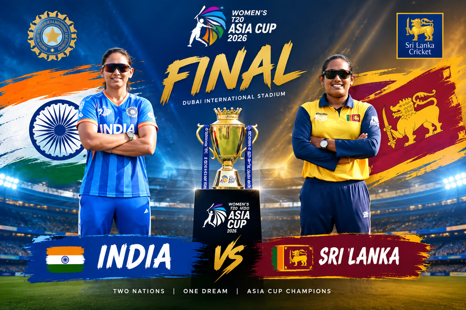 ස්පිනර්වරුන්ගේ සටනක් මැද India – Sri Lanka කාන්තා T20 Asia Cup අවසන් තරගයට සූදානම්